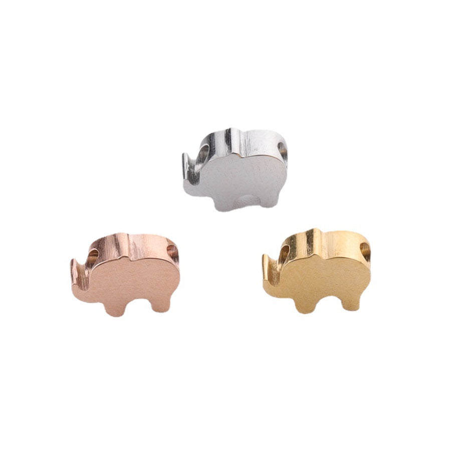Stainless Steel Elephant Metal Beads 6mm 8mm Polished Mirror Surface 10pcs 5