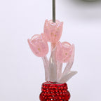 Glow in Dark Tulip Bouquet Resin Beads 37mm Iridescent Pastel 50pcs 3