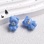 Cartoon Printed Teddy Bear Acrylic Beads 16mm Colorful Mixed 50pcs 7