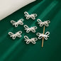 Jewelled Bow Rhinestone Beads 22mm Alloy Decorative 10pcs 8