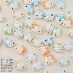 Hand Painted Fish Ceramic Beads 20mm Glossy Tropical 2pcs 2
