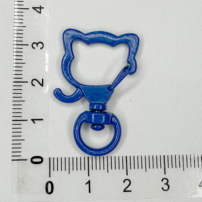 Zinc Alloy Puppy Head Keychain Clasps Spray Painted 35mm 20pcs 15