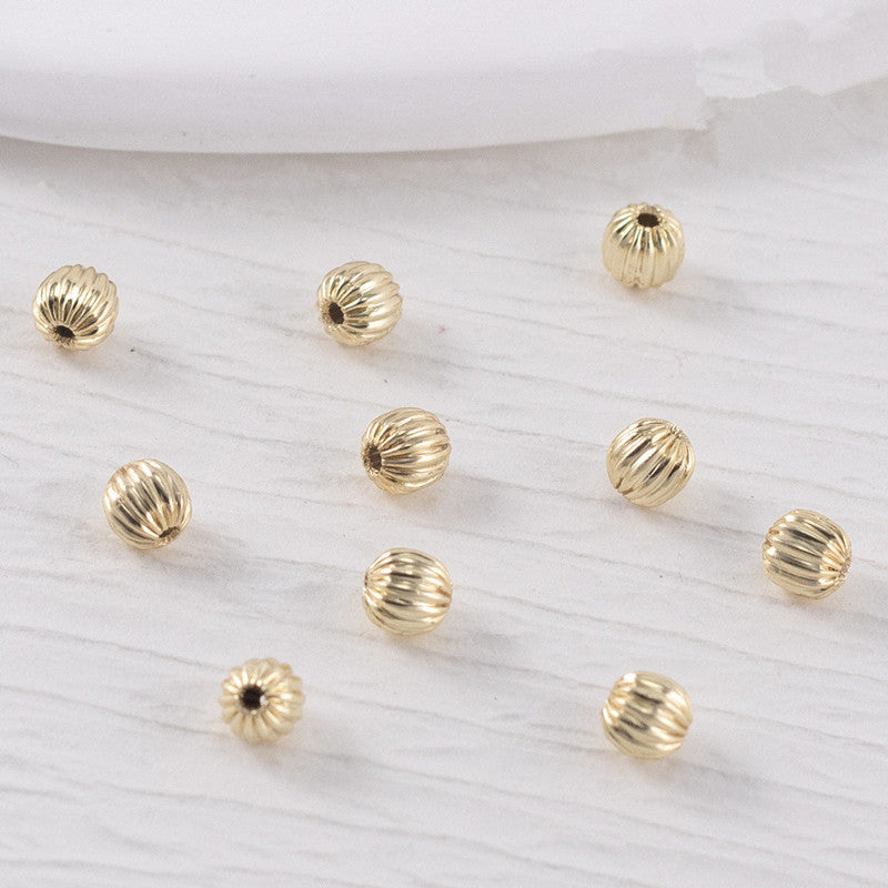 Pumpkin Shaped CCB Plastic Acrylic Beads 6-8mm Metallic Gold Silver 200pcs 6