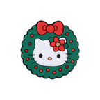 Silicone Focal Beads Christmas KT Cat Face Wreath 10pcs 2