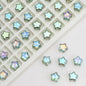 Plated Star Shaped Glass Beads 8mm Rainbow Electroplated 100pcs 22