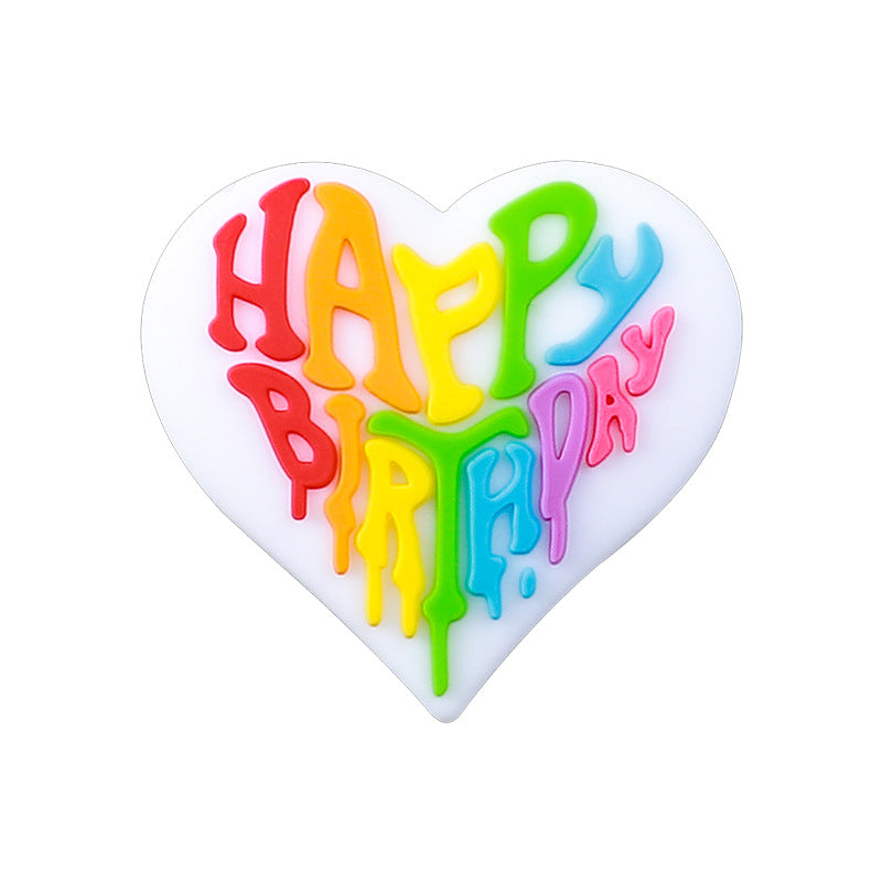 Silicone Focal Beads Happy Birthday Heart Balloon Collection 20pcs 6