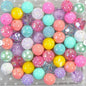 Bubblegum Beads 20mm Pastel Pink Yellow Blue Chunky Mix 50pcs