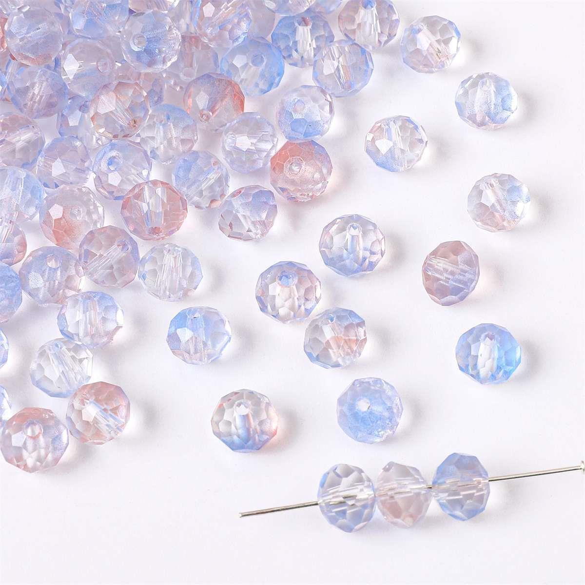 Czech Glass Beads Faceted 7 8mm Gradient Pastel Colors 50pcs 13