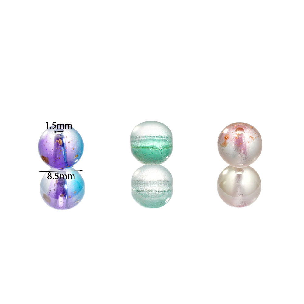 Czech Glass Beads Round 8mm Translucent Metallic Flecks 30pcs