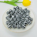 Dopamine Colored Zebra Patterned Acrylic Beads 16mm 50pcs 6