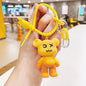 Creative Resin Cartoon Gradient Bear Keychain Metal Material 7