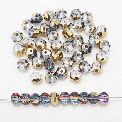 Glass Faceted Spacer Beads 8mm Plating Metallic Color 60pcs 11