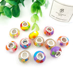 Resin Spacer Beads 14mm Rainbow Pattern 40pcs 2