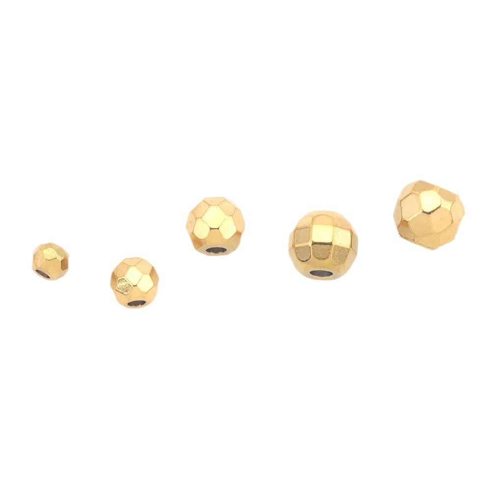 Stainless Steel Faceted Metal Beads 3-6.5mm Mixed Gold and Steel 10pcs 5