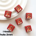 Printed Square Acrylic Beads 14mm Pastel Animal Faces Glossy 20pcs 6