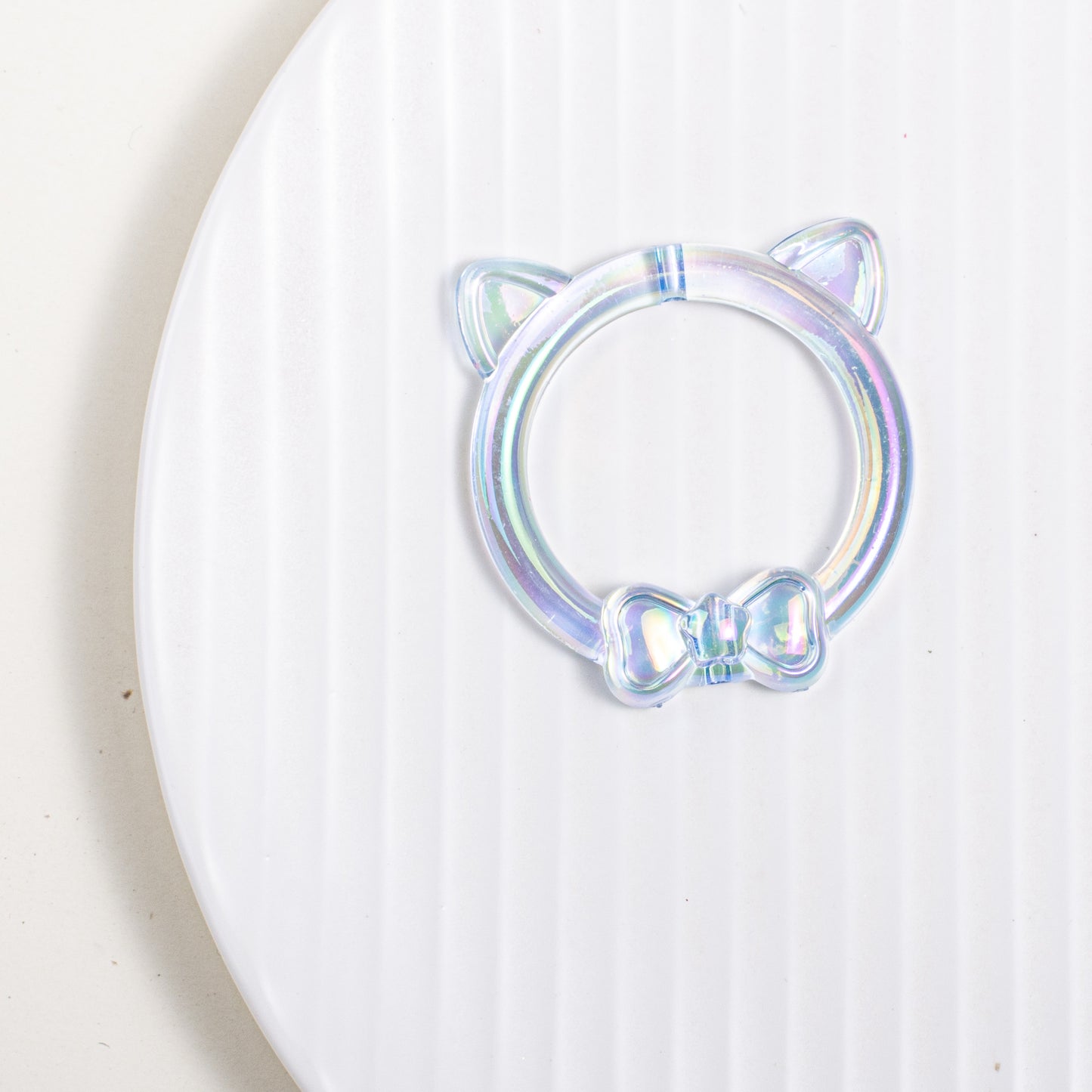 Clear Cat Head Acrylic Beads 23mm Transparent Frame 10pcs 10