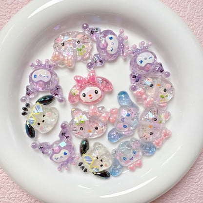 Iridescent Resin Beads Sanri Figures 5pcs Mixed Characters 11