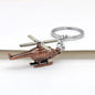 Vintage Alloy Helicopter Keychain Antique Bronze Tone Rotor Detail 4