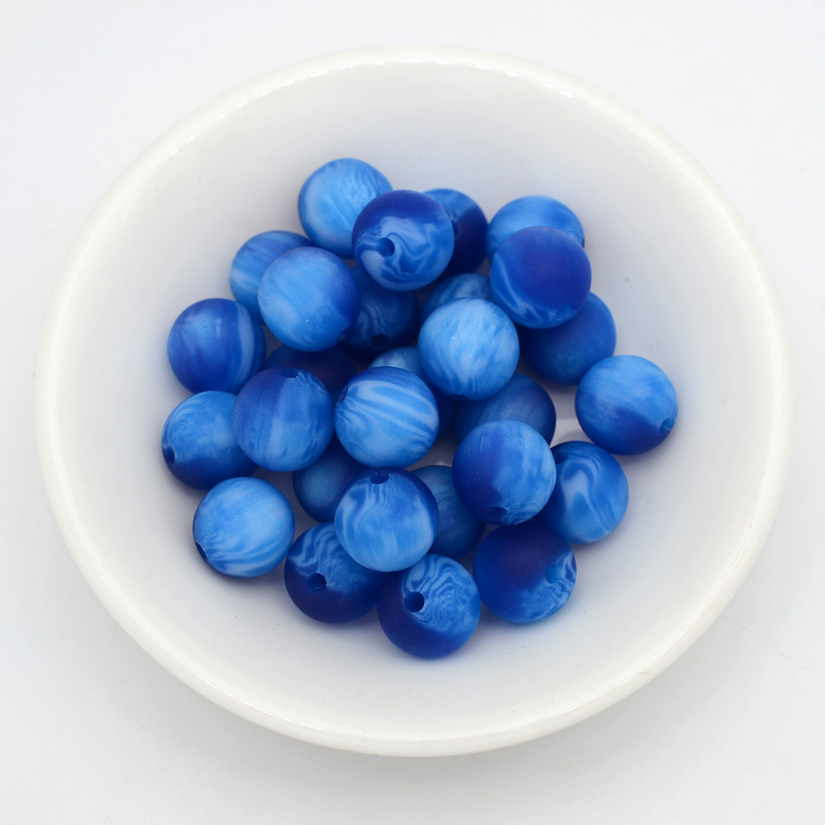 Matte Coloring Striped Resin Beads 10mm Round Mixed Colors 100pcs 11
