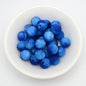 Matte Coloring Striped Resin Beads 10mm Round Mixed Colors 100pcs 11
