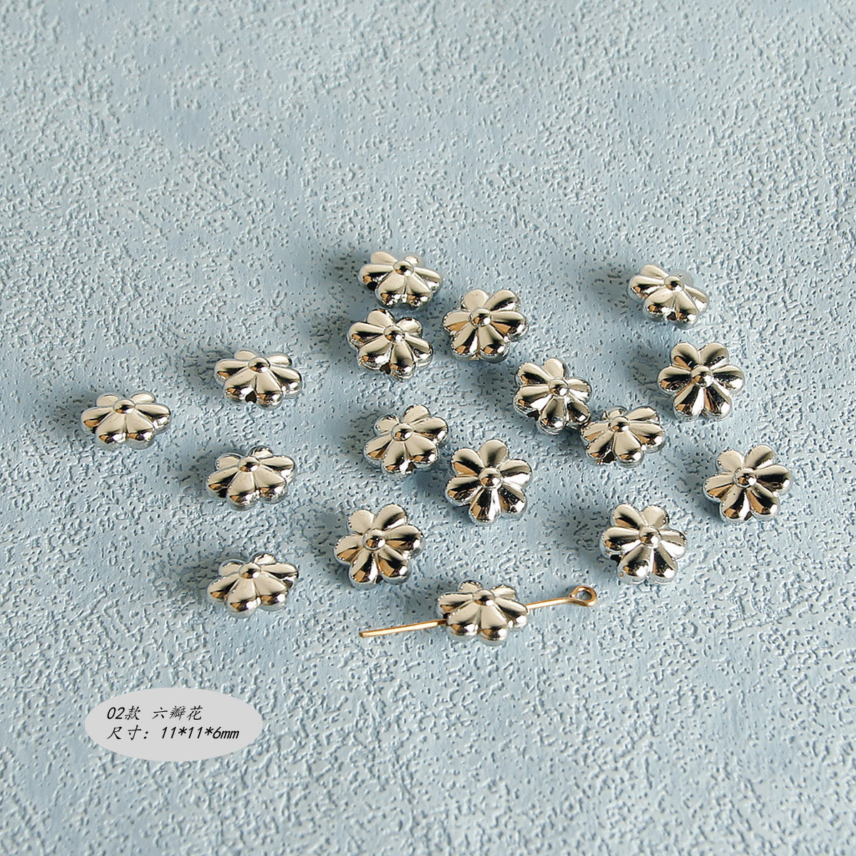 Plating Irregular Shaped Acrylic Beads Metal Colored Silver 100pcs 7