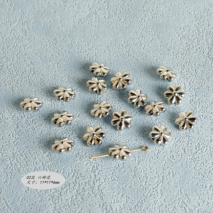 Plating Irregular Shaped Acrylic Beads Metal Colored Silver 100pcs 7
