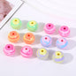 Cartoon Round Acrylic Beads 14mm Striped Complementary Colors 50pcs 3