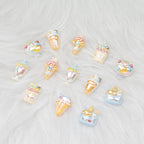 Ice Cream Dessert Resin Beads Glossy Iridescent Pastel 20pcs 4