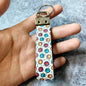 Christmas Leather Wristlet Keychain Santa Jingle Bells Gold Tree 11