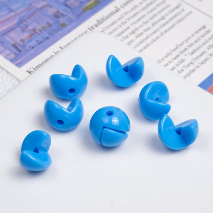 Solid Color Snap-fit Half Sphere Acrylic Beads 12mm Glossy 100pcs 10