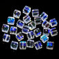 Electroplated Faceted Glass Beads 4-10mm Aurora AB Double-Sided Colors 14