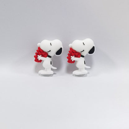 Silicone 3D Focal Beads Snoopy Shell Smiling Face Center 20Pcs 8