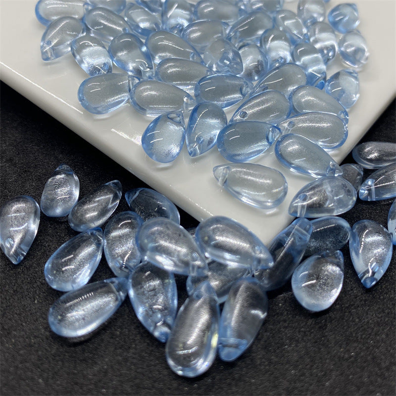 Czech Glass Beads Teardrop 8mm 14mm Glossy Purple Pink Iridescent 100pcs 16