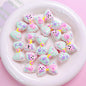 Hand Painted Hi Bow Acrylic Beads 20mm 33mm Pastel Colors 5pcs 7