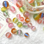 Transparent Glitter Powder Striped Resin Beads 8-10mm Mixed Colors 50pcs 3