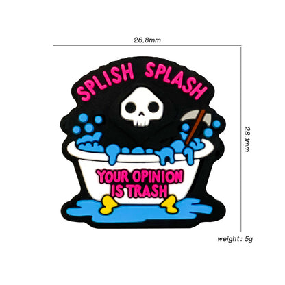 Silicone Focal Beads Halloween Skeleton Bold Bathtub Neon Text 20pcs 3