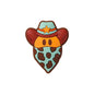 Silicone Focal Beads Retro Style Denim Masked Cowboy Circular Hello 20pcs 5