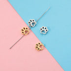 Stainless Steel Hollow Puppy Paw Metal Beads 10mm Color Retaining 10pcs