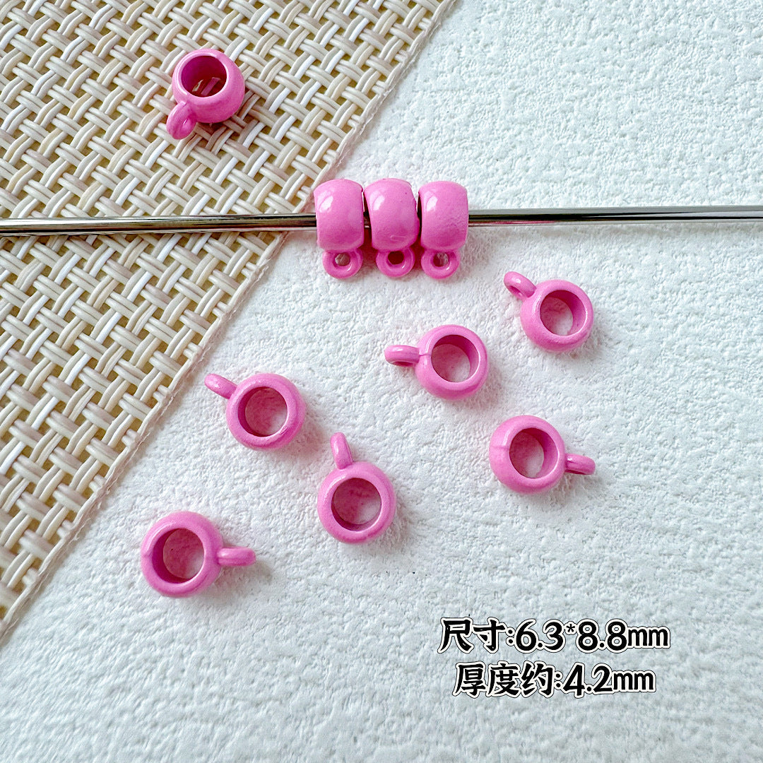 Cup Metal Beads 8mm Baking Painted Pastel Colors 30pcs 12