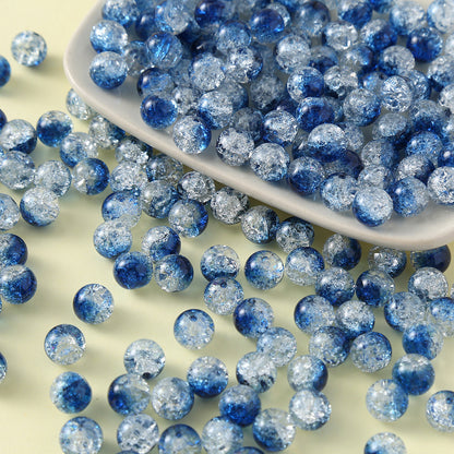 Crackle Round Glass Beads 10mm Vibrant Colors Sparkling Texture 100pcs 14
