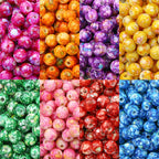 Plating Colorful Ink Painting Acrylic Beads 8-12mm Large Hole Mixed Colors 2