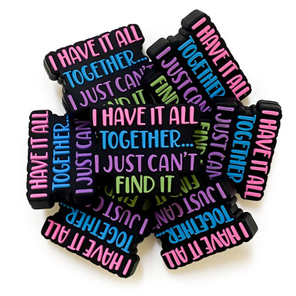 Silicone Focal Beads English Short Sentence Vibrant Colorful 20pcs 4