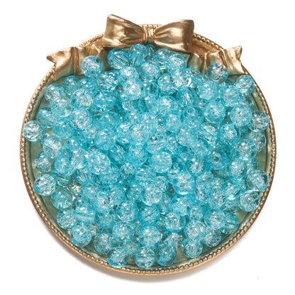 Crackle Round Glass Beads 8mm Colored Hole 1.3mm 50pcs 7