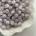 Crackle Round Glass Beads 10mm Ice Cracked Half Color Milk Cap 100pcs 5