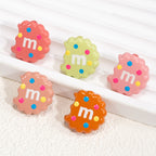 Hand Painted Bitten Cookie Acrylic Beads 22mm Enamel Glossy 10pcs 3