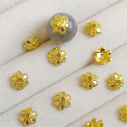 Alloy Flower Bead Caps 5.5 8mm Vintage Six Petal Tibetan 100pcs 4
