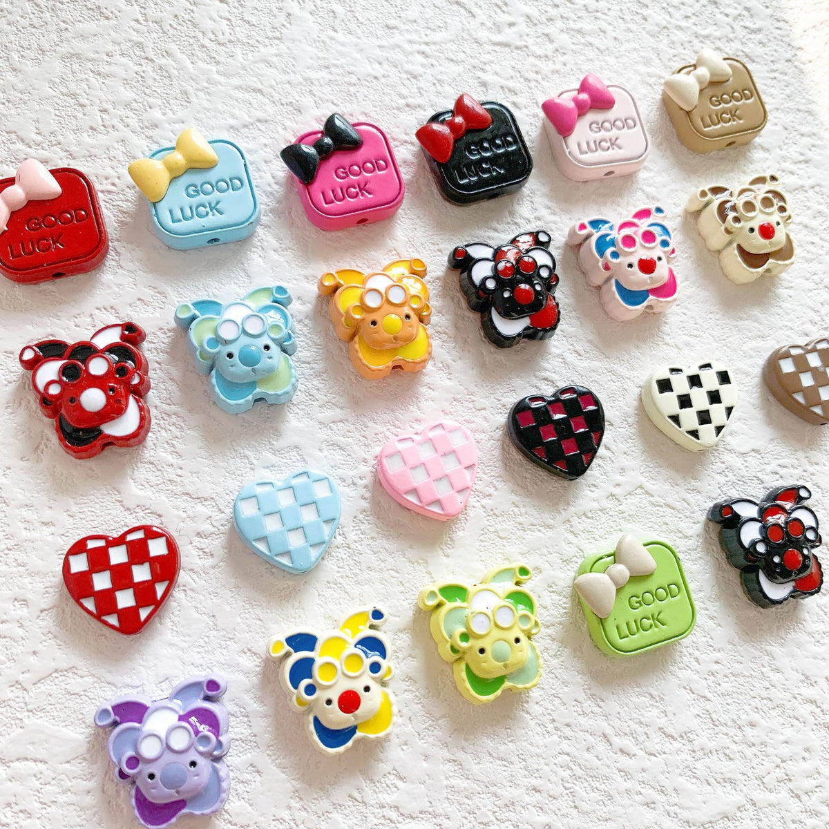 Candy Clown Metal Beads Colorful Painted Alloy 10pcs 3