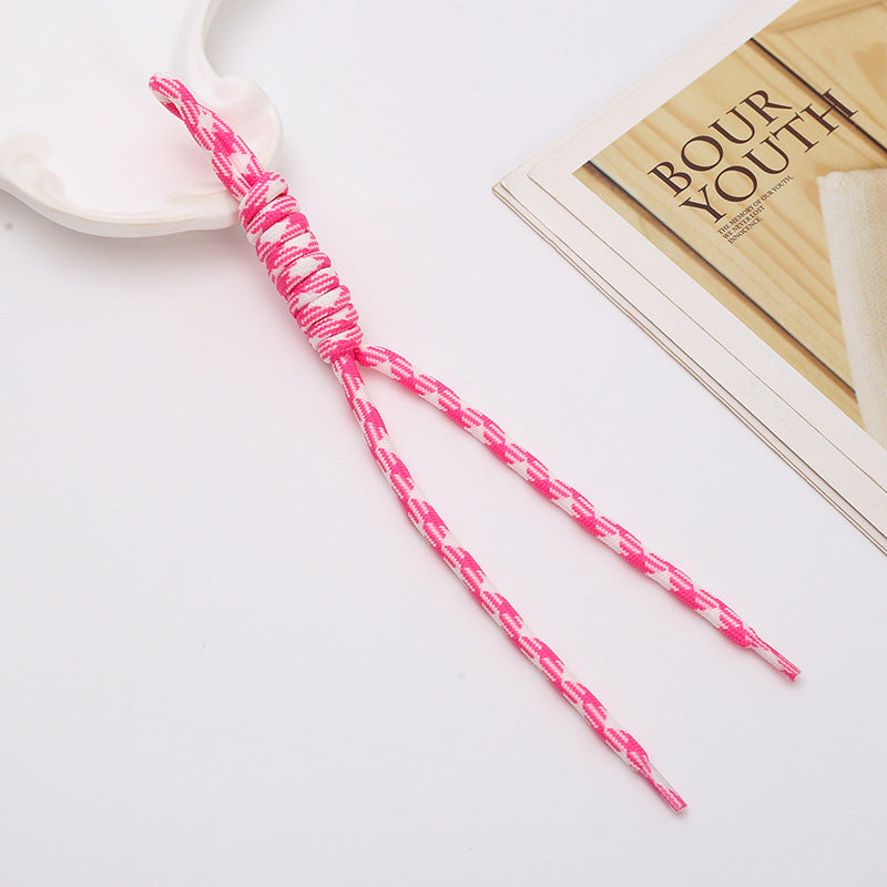Two Tone Braided Rope Crochet Keychain Fabric Slim Durable 8pcs 13