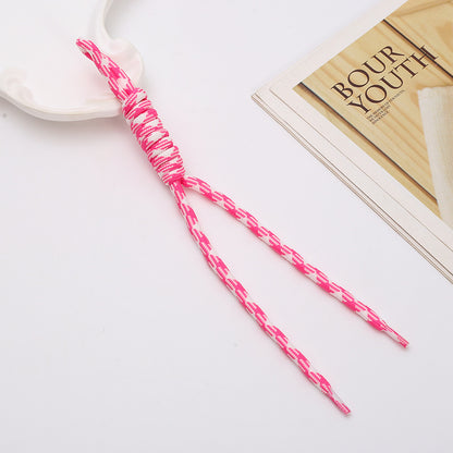 Two Tone Braided Rope Crochet Keychain Fabric Slim Durable 8pcs 13