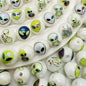 Plating Round Acrylic Beads 16mm Alien Design Mixed Colors 50pcs